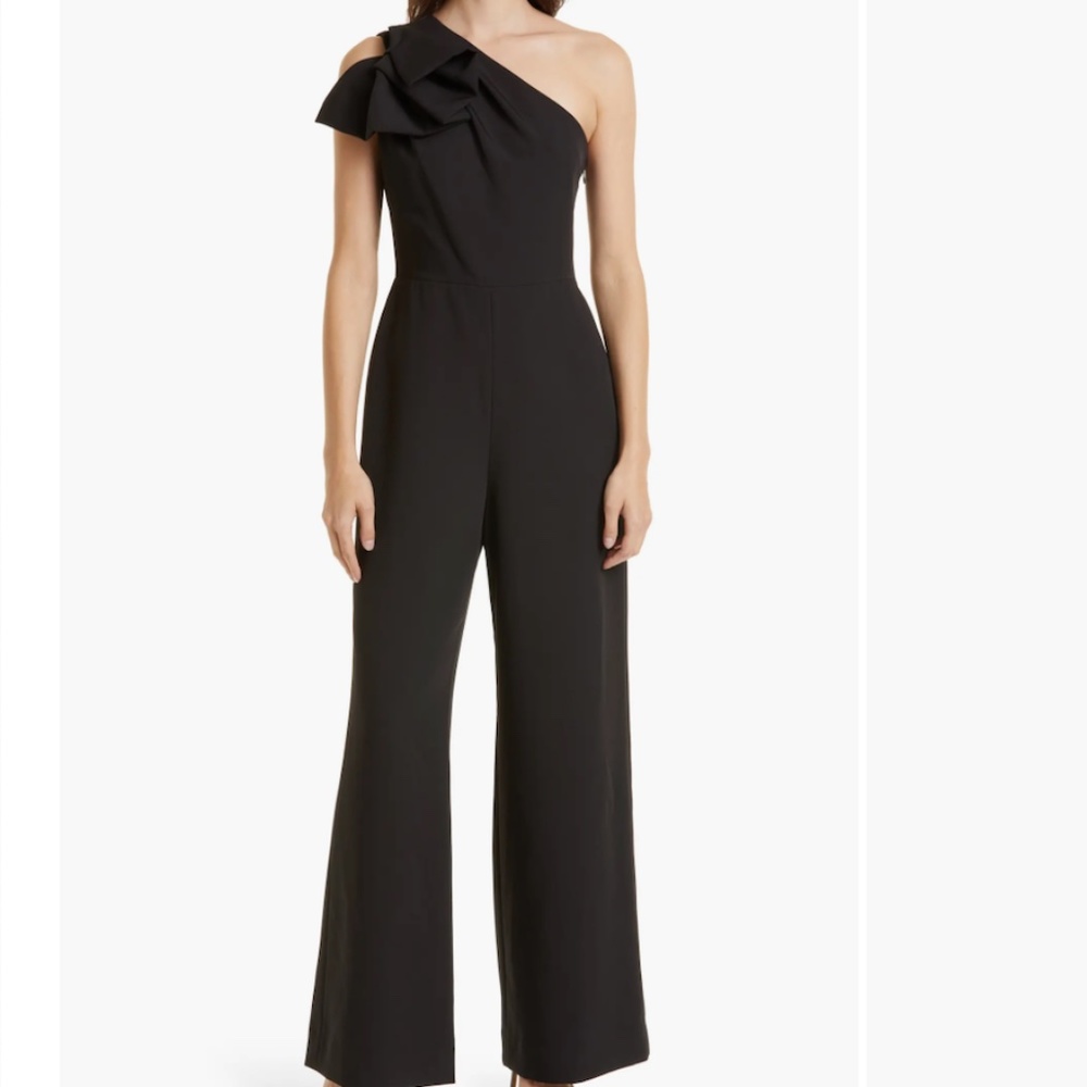NWT $475 Milly Knox One-Shoulder Jumpsuit in BLACK - sizes 8, 10 and 12!